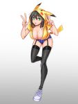  1girl highres hoodie nermes original pikachu_(cosplay) solo 