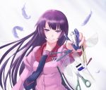  bakemonogatari kome_(okome-smile) long_hair monogatari_(series) purple_hair school_uniform senjougahara_hitagi 