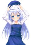  1girl beret blue_eyes blue_hair gochuumon_wa_usagi_desu_ka? hair_ornament hairclip hat kafuu_chino kirimoti34 long_hair school_uniform solo tippy_(gochuumon_wa_usagi_desuka?) x_hair_ornament 