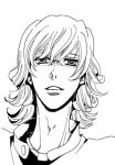  barnaby_brooks_jr glasses higashiyama_kazuko lineart lowres monochrome tiger_&amp;_bunny translation_request 