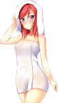  1girl extraction highres long_hair looking_at_viewer love_live!_school_idol_project naked_towel nishikino_maki redhead solo towel towel_on_head transparent_background violet_eyes wet 