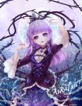  1girl aikatsu! dress hikami_sumire purple_hair violet_eyes 