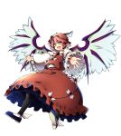  +_+ 1girl :d baba_(baba_seimaijo) bird_wings frilled_skirt frills full_body highres mystia_lorelei open_mouth pink_hair shirt short_hair skirt smile solo touhou transparent_background vest wide_sleeves wings yellow_eyes 