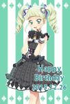  aikatsu! birthday blue_eyes blush dress green_hair happy long_hair toudou_yurika twintails 