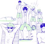  6+boys armin_arlert beach bertholt_fubar conny_springer eren_jaeger fruit jean_kirchstein marco_bodt melon multiple_boys reiner_braun shingeki_no_kyojin sunglasses tonshi 