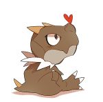  brown_eyes denbaa dinosaur heart looking_up lowres pokemon pokemon_(creature) simple_background sitting tyrunt white_background 