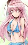  1girl bikini_skirt breasts cleavage expressionless face_mask hata_no_kokoro highres large_breasts long_hair looking_at_viewer mask pink_eyes pink_hair solo touhou very_long_hair y2 