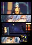  1girl blue_eyes blue_hair comic fuurin kirishima_touka long_hair silent_comic tokyo_ghoul tokyo_ghoul:re 