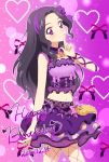  aikatsu! birthday blush dress long_hair purple_eyes shirakaba_rika smile violet_hair 