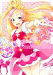  blonde_hair blue_eyes blush cure_flora dress gloves go!_princess_precure happy haruno_haruka long_hair magical_girl odango precure ribbon 