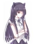  1girl animal_ears ao-happy black_hair blouse cat_ears crossed_arms gokou_ruri highres long_hair ore_no_imouto_ga_konna_ni_kawaii_wake_ga_nai red_eyes 