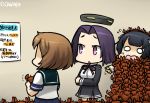  3girls character_request crab dated flying_sweatdrops hamu_koutarou kantai_collection mechanical_halo mizuho_(kantai_collection) multiple_girls notice oboro_(kantai_collection) simple_background tatsuta_(kantai_collection) translation_request wide_oval_eyes 