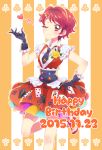  aikatsu! birthday blush dress ichinose_kaede purple_eyes redhead short_hair smile wink 