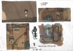  1girl brown_hair building chinese city comic creature dlkdhy dress original short_hair tagme translation_request 