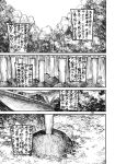  absurdres ameyama_denshin comic doujinshi forest grave highres monochrome nature page_number scan touhou translation_request 