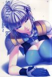  1girl absurdres blue_eyes braid breasts chisato_kirin cleavage cover cover_page gloves hair_ornament hairclip highres large_breasts lips seolla_schweizer short_hair silver_hair solo super_robot_wars super_robot_wars_original_generation 