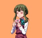  blush closed_eyes eating green_hair highres kantai_collection school_uniform short_hair_with_long_locks takanami_(kantai_collection) type-moongundam 