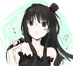  1girl akiyama_mio black_eyes black_hair k-on! microphone 
