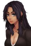  1girl alex_benedetto black_eyes black_hair breasts cleavage gangsta lowres madari parted_lips solo upper_body 