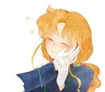  2boys bangs bishoujo_senshi_sailor_moon blush face gloves hand_on_another&#039;s_cheek hand_on_another&#039;s_face happy heart holding_arm kunzite_(sailor_moon) low_ponytail lycoriscoris0813_(12) multiple_boys orange_hair parted_bangs ponytail smile white_background white_gloves zoisite_(sailor_moon) 