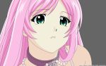  akashiya_moka close green_eyes pink_hair rosario+vampire signed vector 