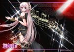  long_hair megurine_luka musical_note open_mouth pink_hair solo vocaloid 