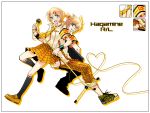  armband back-to-back blonde_hair casual checkered instrument kagamine_len kagamine_rin kagekichirou kneehighs microphone microphone_stand necktie plaid short_hair siblings skirt socks twins twintails vocaloid 