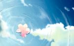  cherry_blossom cloud clouds highres no_humans ripples sakura still_life wallpaper water 