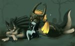  chain chains grave helmet link link_(wolf) midna nintendo poe pointy_ears purplekecleon red_eyes the_legend_of_zelda twilight_princess wolf 