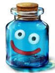  bottle bubble cork creature dragon_quest glass jar matsuda_suzuri no_humans slime slime_(dragon_quest) smile 
