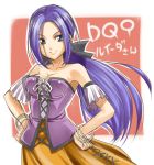  blue_hair bow bracelet breasts chicago-x cleavage corset dragon_quest dragon_quest_ix hair_bow hands_on_hips jewelry long_hair ponytail ruida sideboob smile solo 
