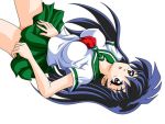  black_hair higurashi_kagome inuyasha legs long_hair school_uniform schoolgirl skirt smile 