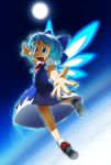  blue_eyes blue_hair cirno ogu_(oguogu) ogu_(pixiv136937) short_hair solo touhou wings 