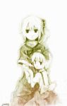  alice_margatroid alice_margatroid_(pc-98) bad_id govurin graphite graphite_(medium) hair_bobbles hair_ornament hairband multiple_girls pencil_sketch ribbon shinki short_hair side_ponytail sketch touhou touhou_(pc-98) traditional_media young 