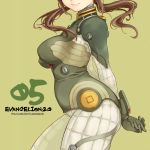  arms_behind breasts brown_hair curvy evangelion:_2.0_you_can_(not)_advance head_out_of_frame large_breasts long_hair makinami_mari_illustrious neon_genesis_evangelion plugsuit plump rebuild_of_evangelion smile solo takagi_hideaki twintails 