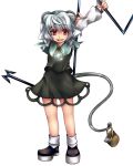 bad_id basket grey_hair jewelry mouse mouse_ears mouse_tail nazrin okina_togo pendant prehensile_tail red_eyes serizawa_mutsuki short_hair solo tail touhou