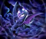  aerodactyl cloud clouds halomiya moon night no_humans open_mouth pokemon pokemon_(creature) sharp_teeth tail wings 