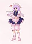  bad_id bloomers blue_eyes boots hat heart lavender_hair letty_whiterock simple_background solo touhou 