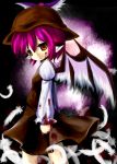  animal_ears blood feathers fingernails giwa hat highres long_fingernails long_nails mystia_lorelei nails pink_eyes pink_hair short_hair solo touhou wings 