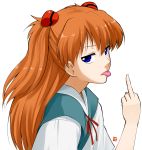  :p evangelion:_2.0_you_can_(not)_advance highres long_hair middle_finger nagian neon_genesis_evangelion orange_hair rebuild_of_evangelion redhead school_uniform shikinami_asuka_langley solo souryuu_asuka_langley tongue 