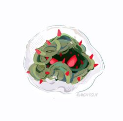  artist_name commentary hightguy looking_at_viewer no_humans plants_vs._zombies red_eyes simple_background tangle_kelp_(plants_vs._zombies) thorns white_background 