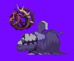  brambleghast commentary_request full_body gradient_background highres houndstone kasai_(pixiv24704749) no_humans open_mouth pokemon pokemon_(creature) pokemon_focus purple_background simple_background thorns tombstone 