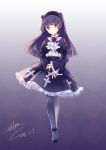  1girl black_hair gokou_ruri gothic_lolita lolita_fashion long_hair ore_no_imouto_ga_konna_ni_kawaii_wake_ga_nai pantyhose red_eyes standing vilor 