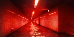  ad_(object) ceiling_light flood game_asset highres no_humans railing red_theme scenery subway_station tactile_paving third-party_source tile_floor tile_wall tiles touhou touhou_lostword water 
