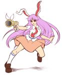  1girl lunatic_gun mazume reisen_udongein_inaba simple_background solo touhou 