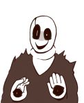  1boy bald black_sclera blush commentary extra_eyes hands mamaito smile startled undertale w.d._gaster 