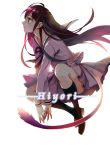  black_hair blush ikki_hiyori long_hair noragami purple_eyes seifuku tail 