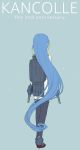  1girl blue_hair engiyoshi highres kantai_collection long_hair samidare_(kantai_collection) school_uniform serafuku very_long_hair 