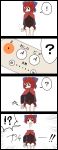  ! !! !? 4koma ? cape comic commentary_request disembodied_head highres jetto_komusou redhead sekibanki simple_background spoken_exclamation_mark spoken_question_mark toilet toilet_use touhou 