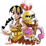  banjo-kazooie braid humba_wumba_(banjo-kazooie) mumbo_jumbo_(banjo-kazooie) native_american pink_skin skull 